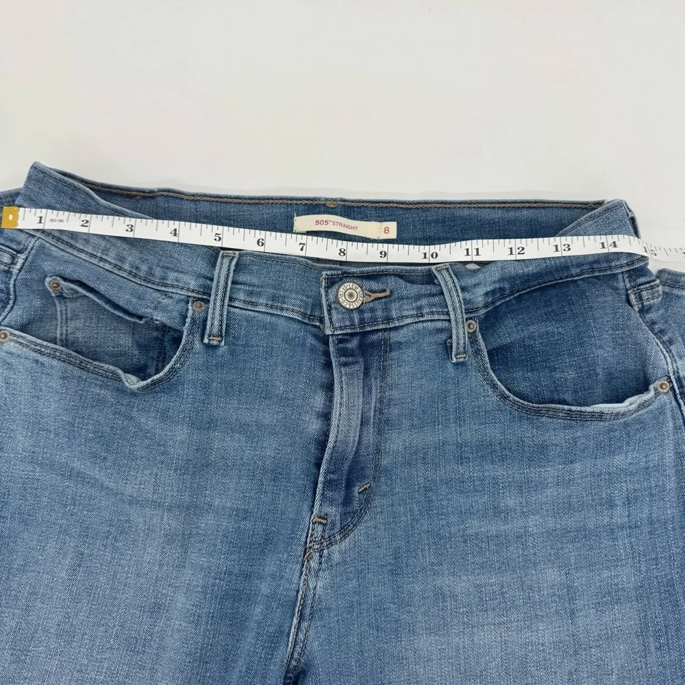 Levi’s 505 Straight Leg Jeans Women’s Size 8 | W29 L30 | Mid Rise Blue Denim - Picture 3 of 8